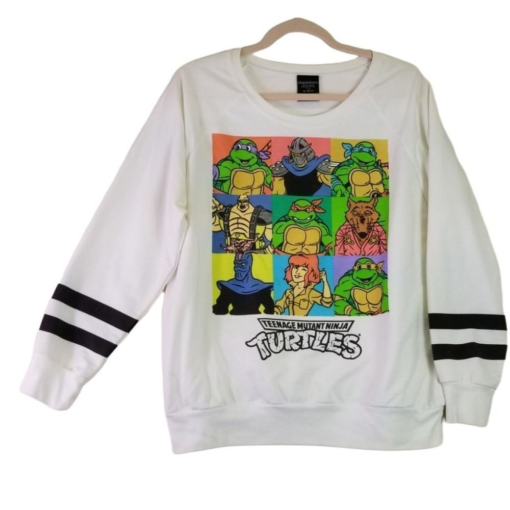Teenage Mutant Ninja Turtles White LS Sweatshirt Nickelodeon Youth XL 15-17